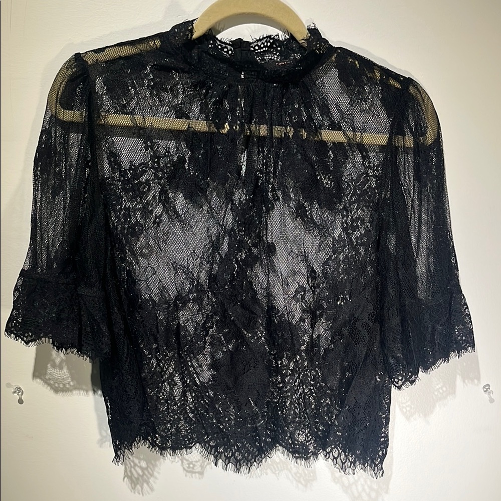 Elegant Black Lace Top